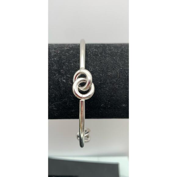 Silver Tone Triple Knot Bangle Bracelet - Picture 1 of 4
